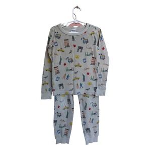 Smaller Things Kids NYC New York City Organic Cotton Pajama Set Gray Size 6